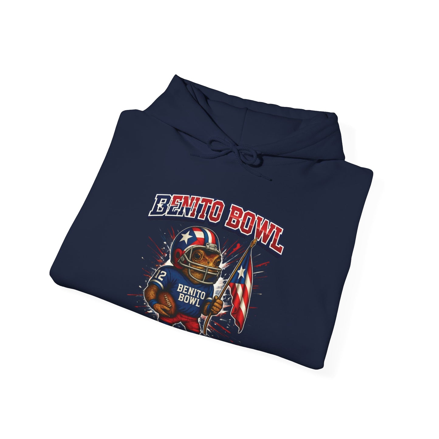 BENITO BOWL 2026 Hoodie Unisex Puerto Rico – Sapo Concho 4everBoricua | Azul Navy