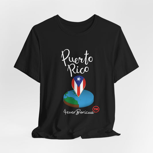 CAMISETAS PR UNISEX PUERTO RICO MAP PIN T-SHIRT | 4EVERBORICUA