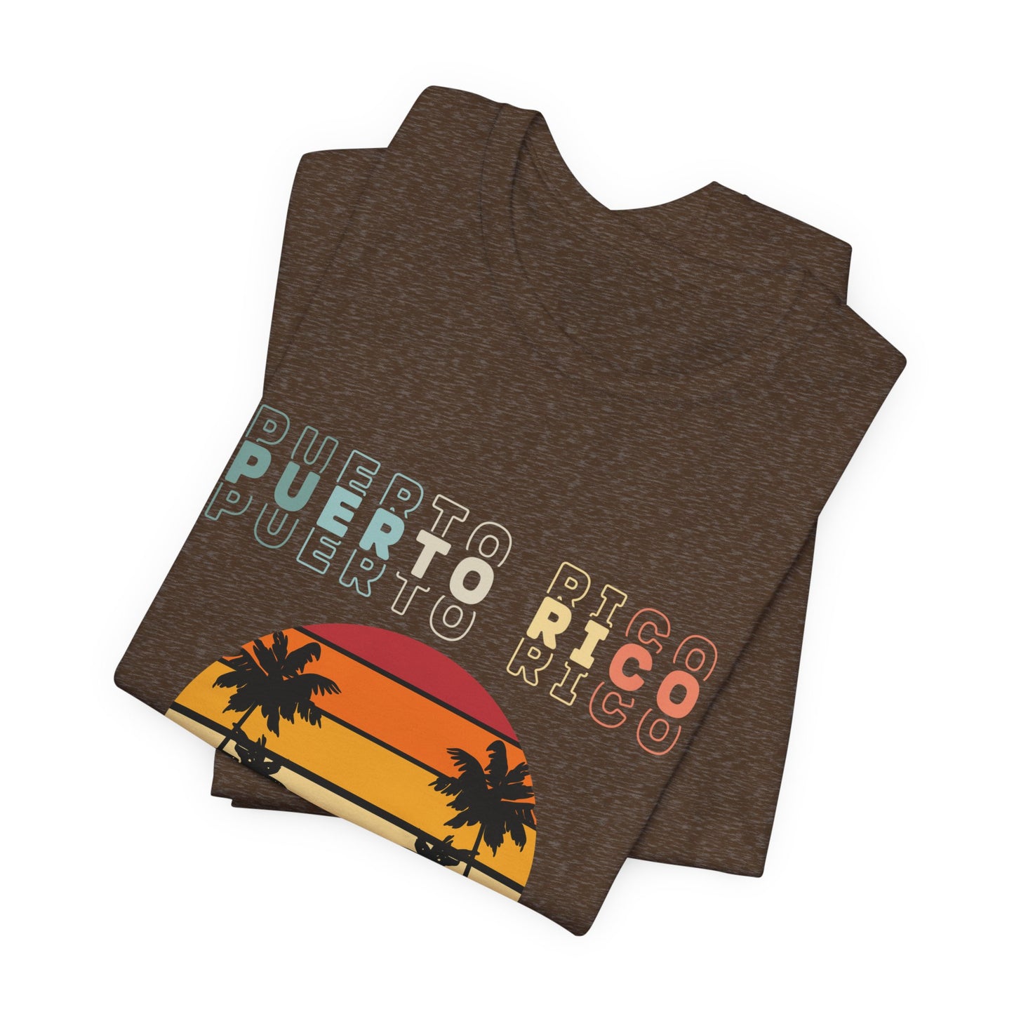 CAMISETAS PR UNISEX PUERTO RICO BEACH RETRO T-SHIRT Brown | 4EVERBORICUA