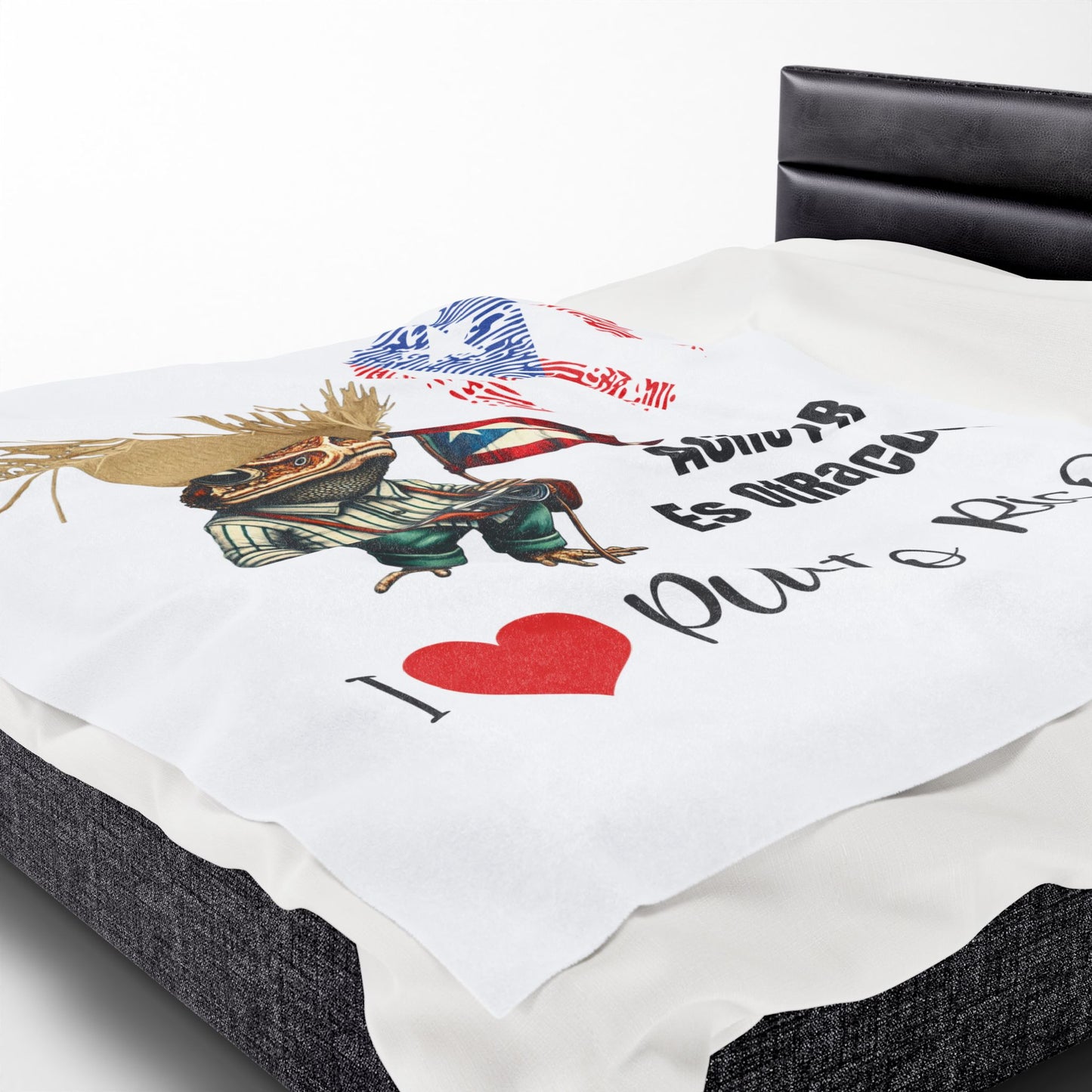 Frazada 60x80 Puerto Rico Puerto Rican Pride Cozy Blanket con Sapo Concho ACHO PR ES OTRA COSA - Diseño Exclusivo
