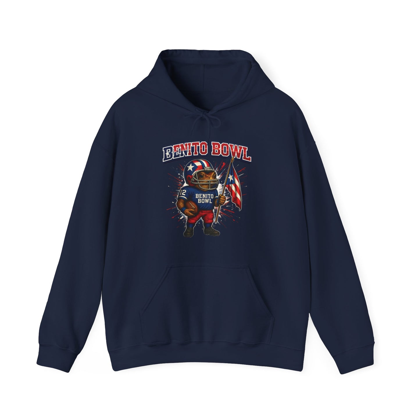 BENITO BOWL 2026 Hoodie Unisex Puerto Rico – Sapo Concho 4everBoricua | Azul Navy