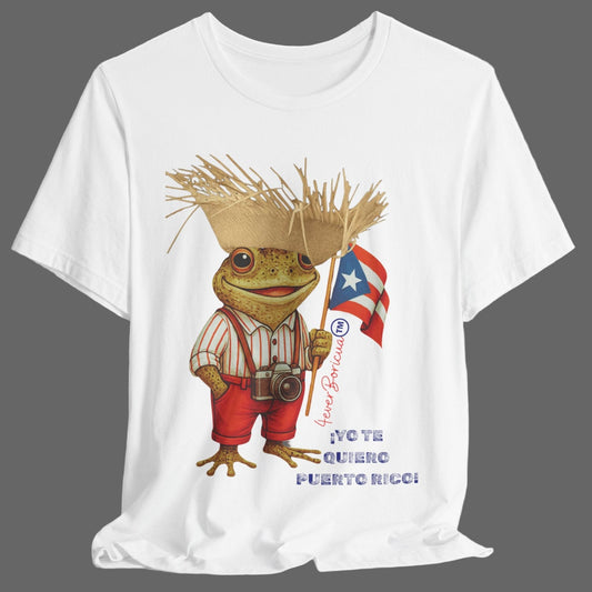 CAMISETA Yo Te Quiero Puerto Rico Shirt Sapo Concho con Bandera y Pava | Diseño Exclusivo 4everBoricua