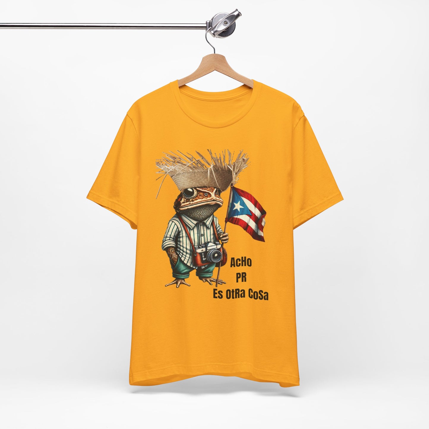 ACHO PR ES OTRA COSA SAPO CONCHO Camisetas Puerto Rico Shirts Unisex Gold | 4EVERBORICUA