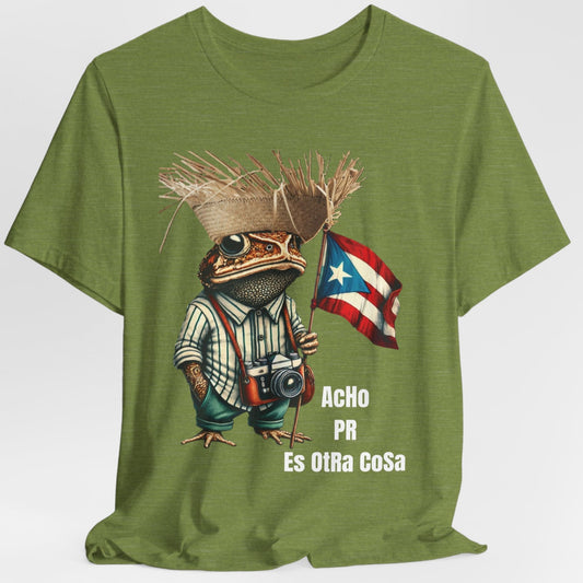 ACHO PR ES OTRA COSA CAMISETA PUERTO RICO SHIRTS PE ERRE 4EVERBORICUA SAPO CONCHO BANDERA Y PAVA UNISEX HEATHER GREEN