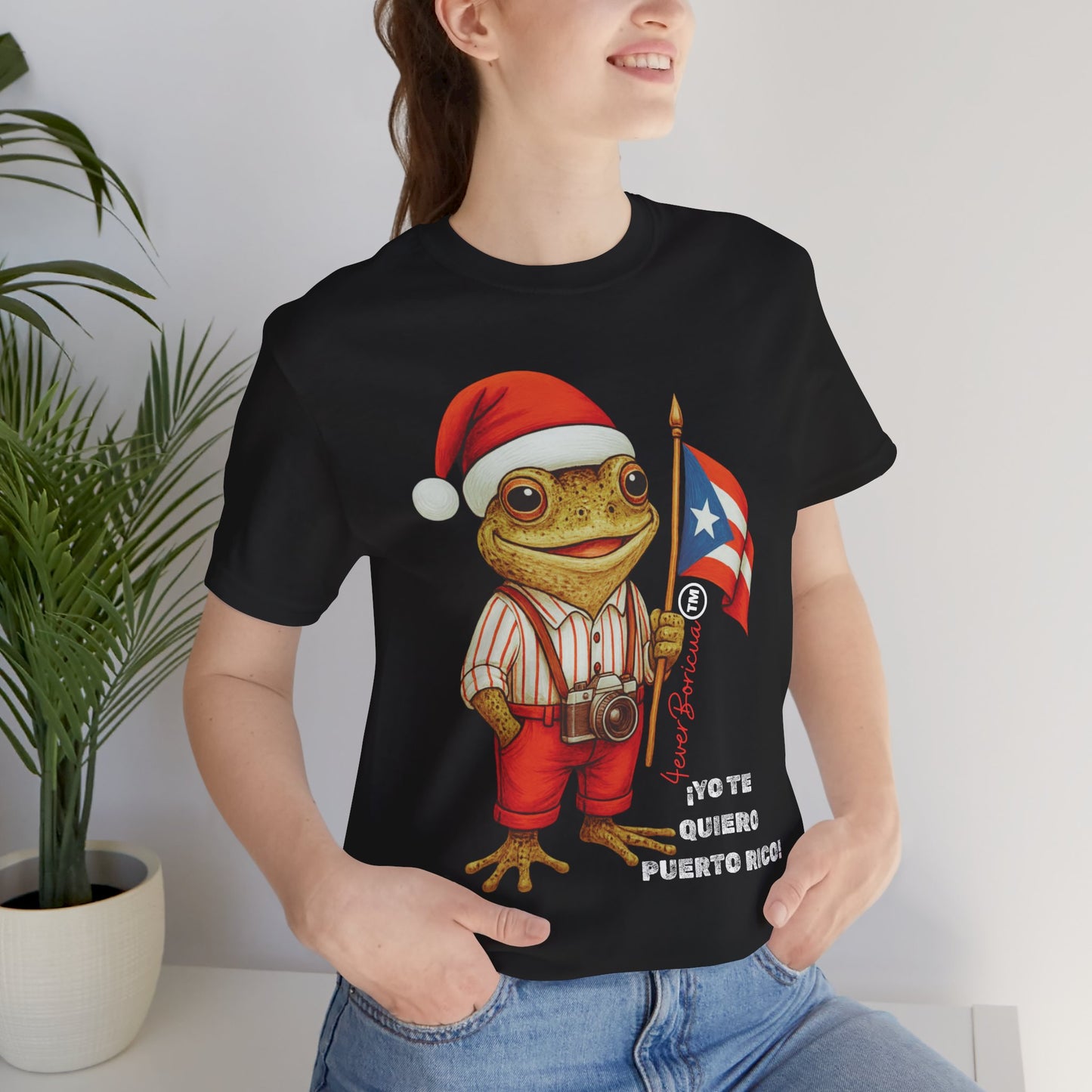 CAMISETA NAVIDAD SAPO CONCHO Christmas Shirt Yo Te Quiero Puerto Rico Unisex Negra | Diseño Exclusivo 4everBoricua