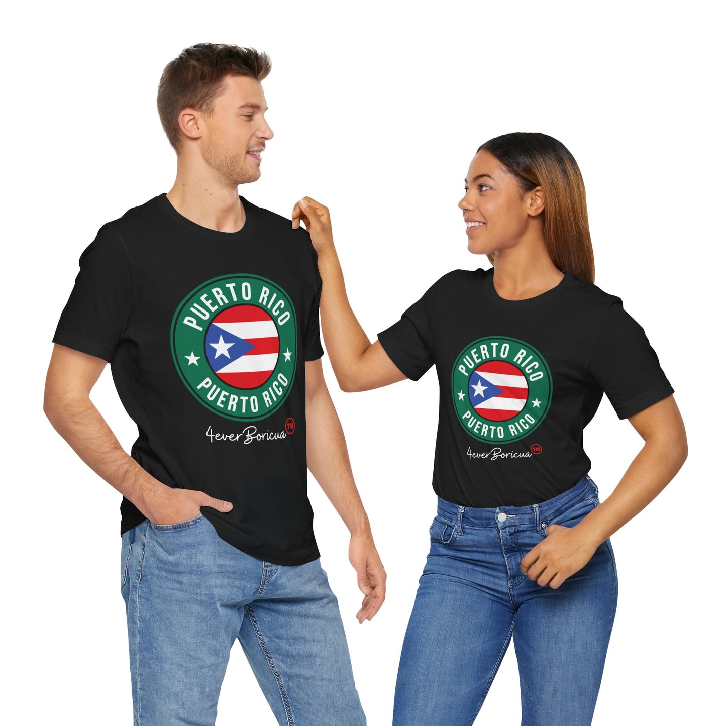 CAMISETAS PR UNISEX PUERTO RICO GREEN SEAL AND FLAG T-SHIRT | 4EVERBORICUA