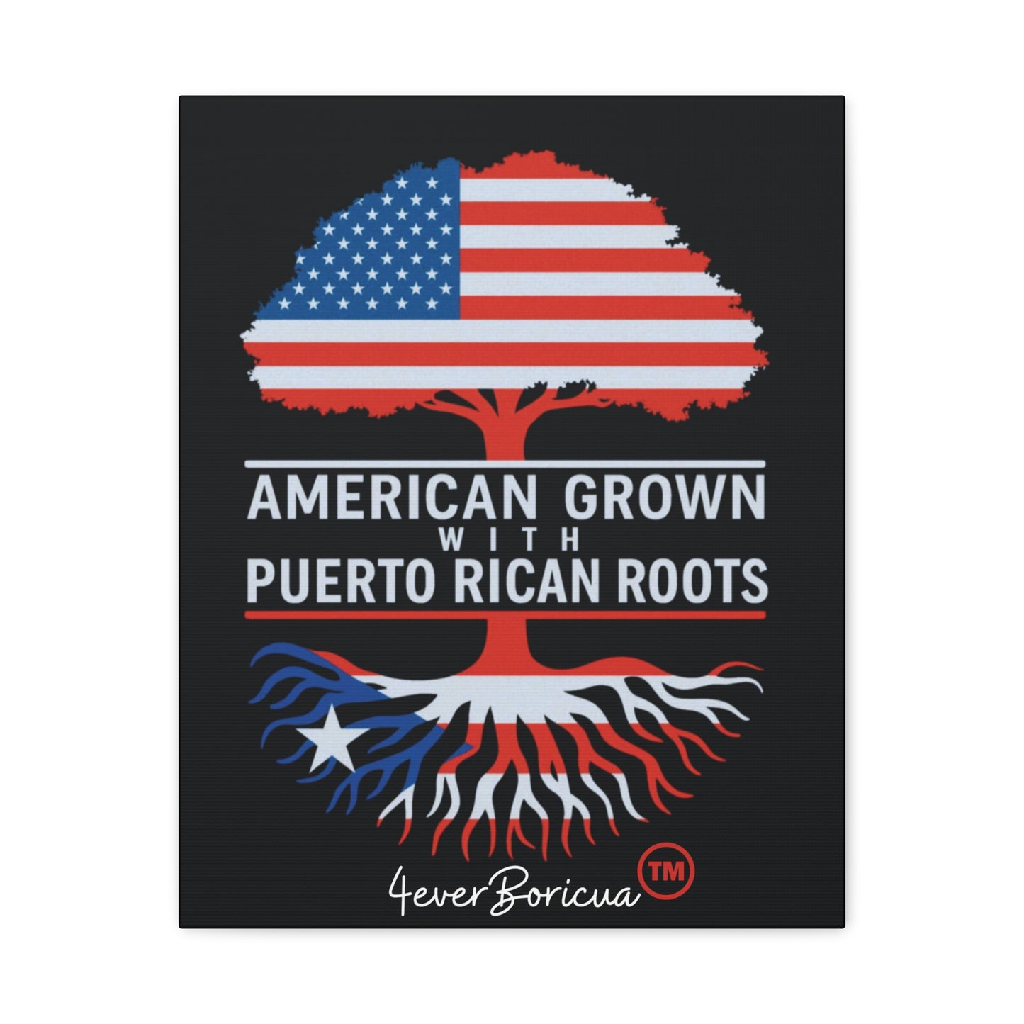 Cuadro Decorativo “American Grown with Puerto Rican Roots” | Arte en Canvas 16x20 | Orgullo Boricua 🇵🇷 – 4everBoricua