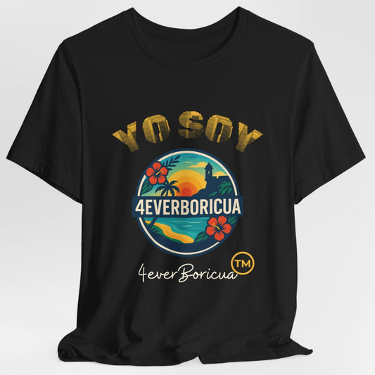 Camiseta Puerto Rico YO SOY 4EVERBORICUA Shirt Boricua Pride Tee | Black