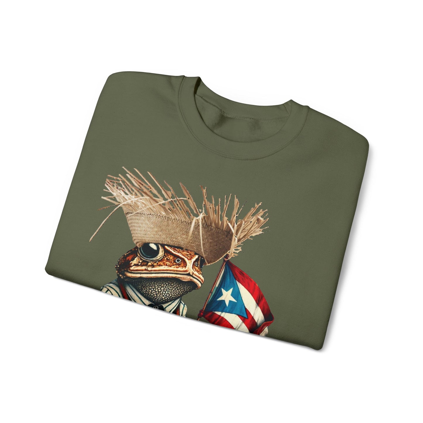 ACHO PR Es OTRA Cosa Puerto Rico Unisex Sweatshirt | Sapo Concho y Bandera | Diseño 4everBoricua | Military Green