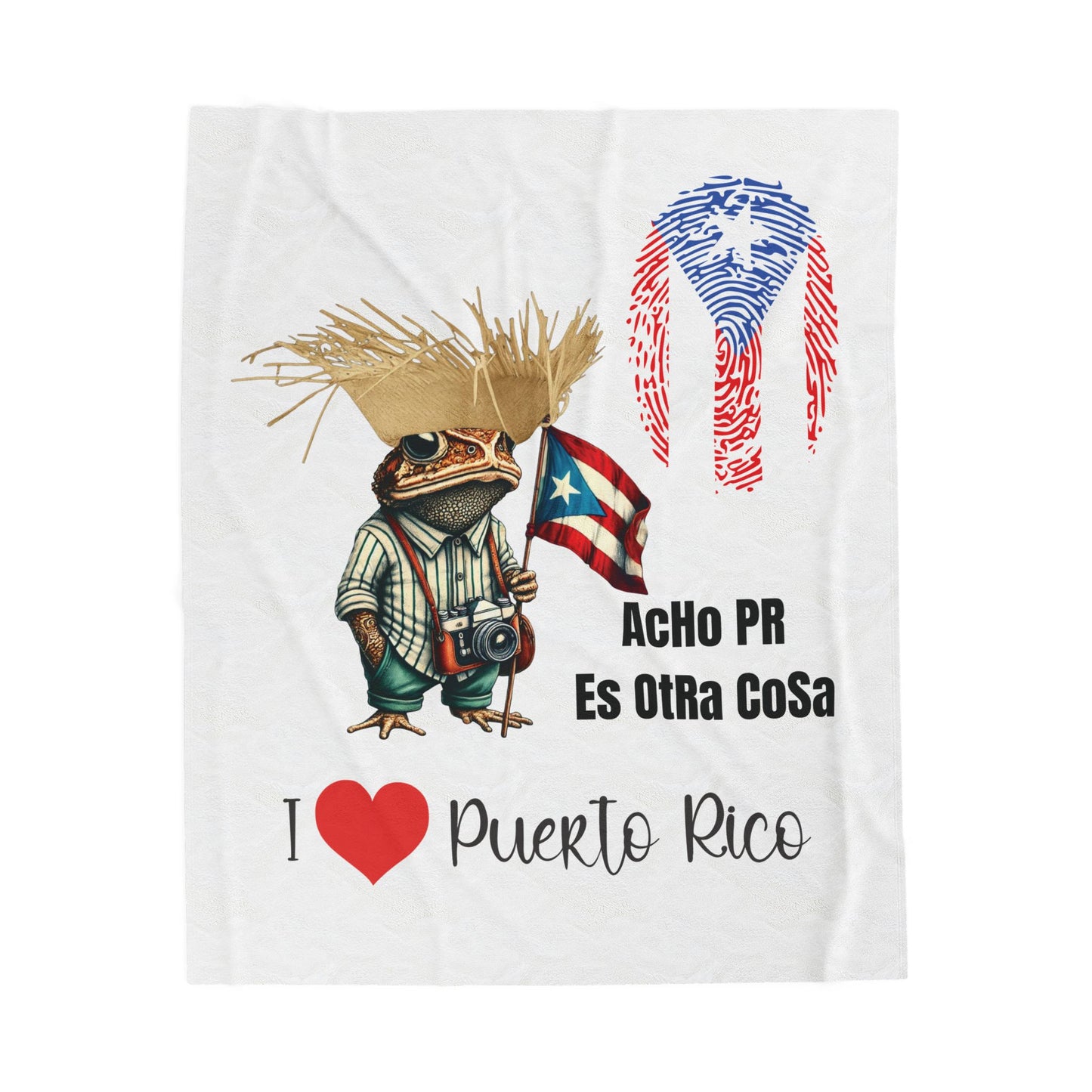 Frazada Frisa de Puerto Rico 50x60 Acho PR es Otra Cosa Puerto Rican Blanket Diseño Exclusivo - Free Shipping