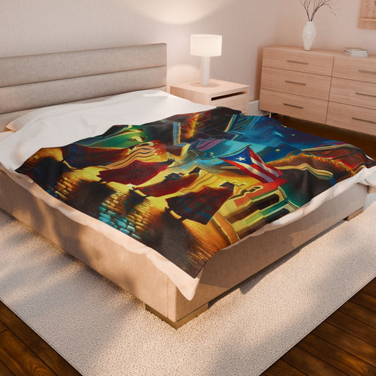 60x80 Manta decorativa exclusiva 4EVERBORI – Reyes Magos y Jesús en Puerto Rico Cozy Throw Blanket| Envío Gratis