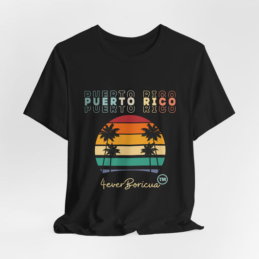 CAMISETAS PR UNISEX PUERTO RICO BEACH RETRO T-SHIRT | 4EVERBORICUA