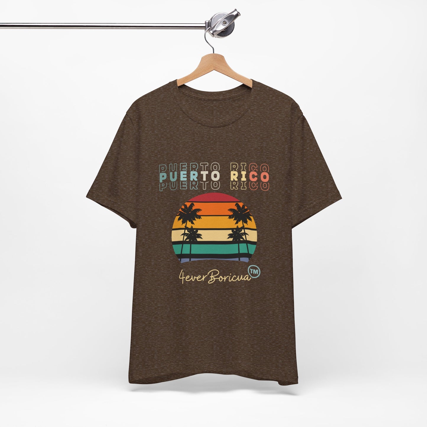 CAMISETAS PR UNISEX PUERTO RICO BEACH RETRO T-SHIRT Brown | 4EVERBORICUA