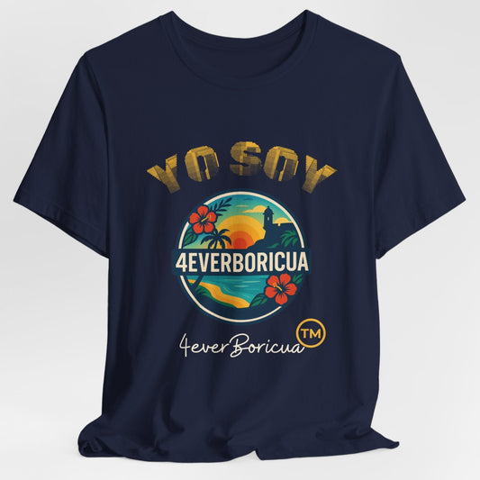 Camiseta Puerto Rico YO SOY 4EVERBORICUA Shirt Boricua Pride Tee | NAVY