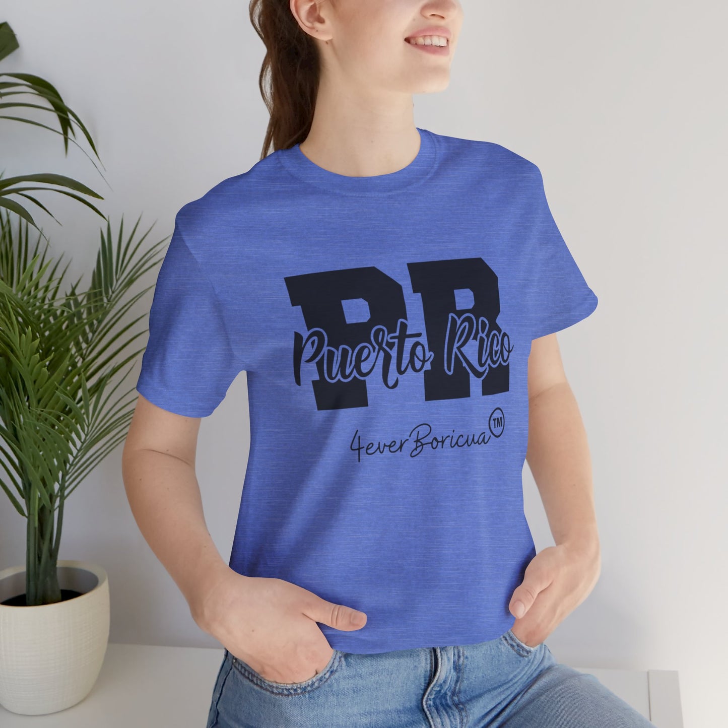 CAMISETAS PR PUERTO RICO UNISEX BLUE COLOR T-SHIRT | 4EVERBORICUA
