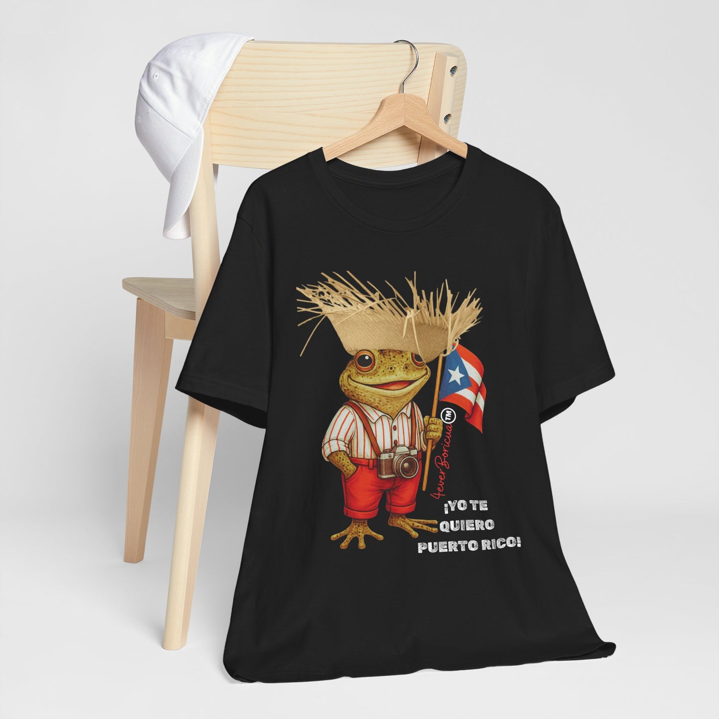 CAMISETA Yo Te Quiero Puerto Rico Shirt con Sapo Concho Pava y Bandera Unisex Negra | Diseño Exclusivo 4everBoricua