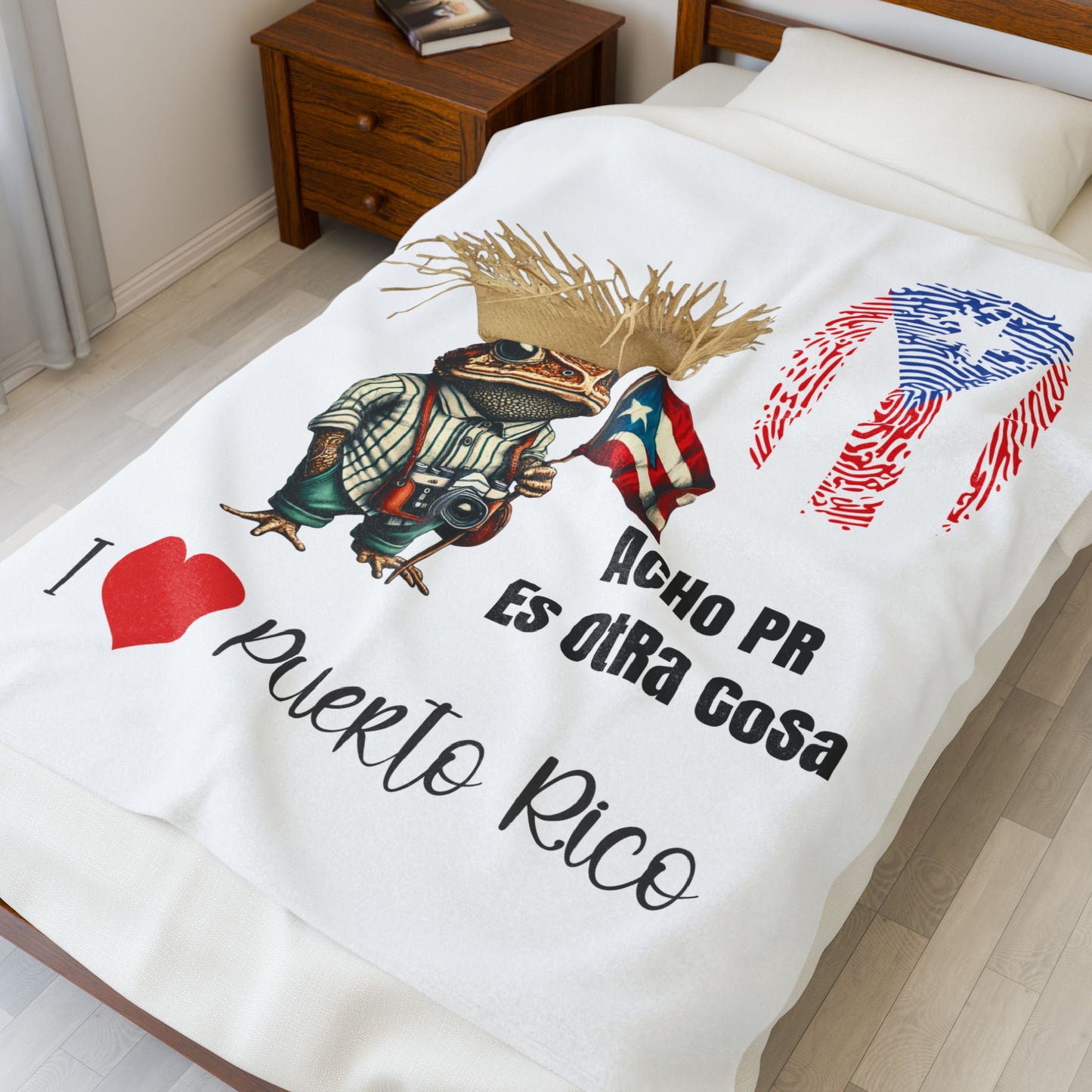 Frazada Frisa de Puerto Rico 50x60 Acho PR es Otra Cosa Puerto Rican Blanket Diseño Exclusivo - Free Shipping