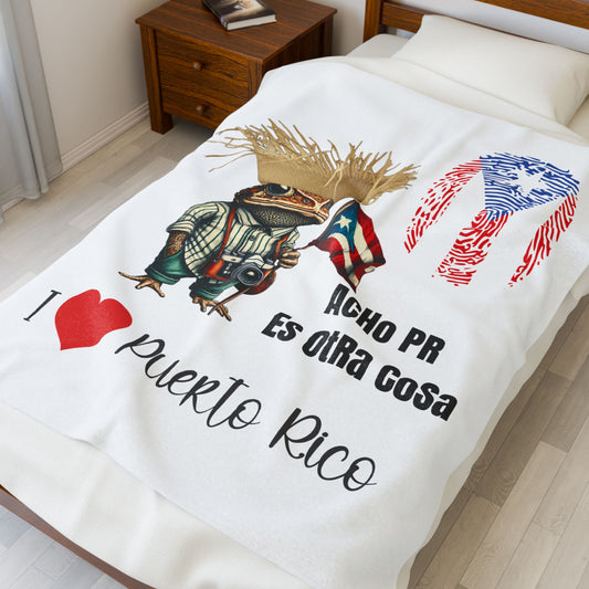 Frazada Frisa de Puerto Rico 50x60 Acho PR es Otra Cosa Puerto Rican Blanket Diseño Exclusivo - Free Shipping