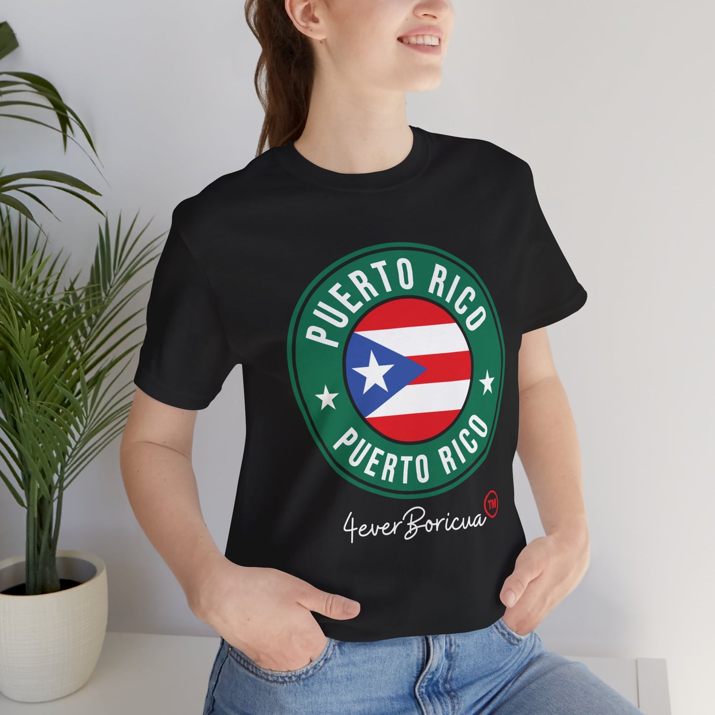 CAMISETAS PR UNISEX PUERTO RICO GREEN SEAL AND FLAG T-SHIRT | 4EVERBORICUA