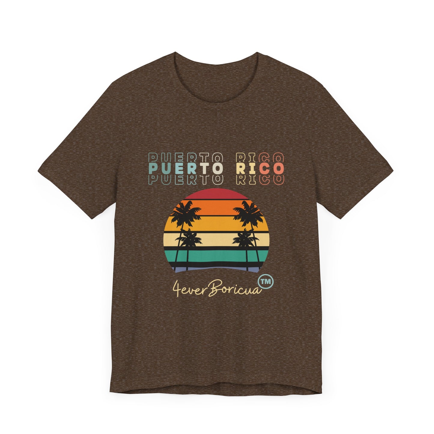 CAMISETAS PR UNISEX PUERTO RICO BEACH RETRO T-SHIRT Brown | 4EVERBORICUA