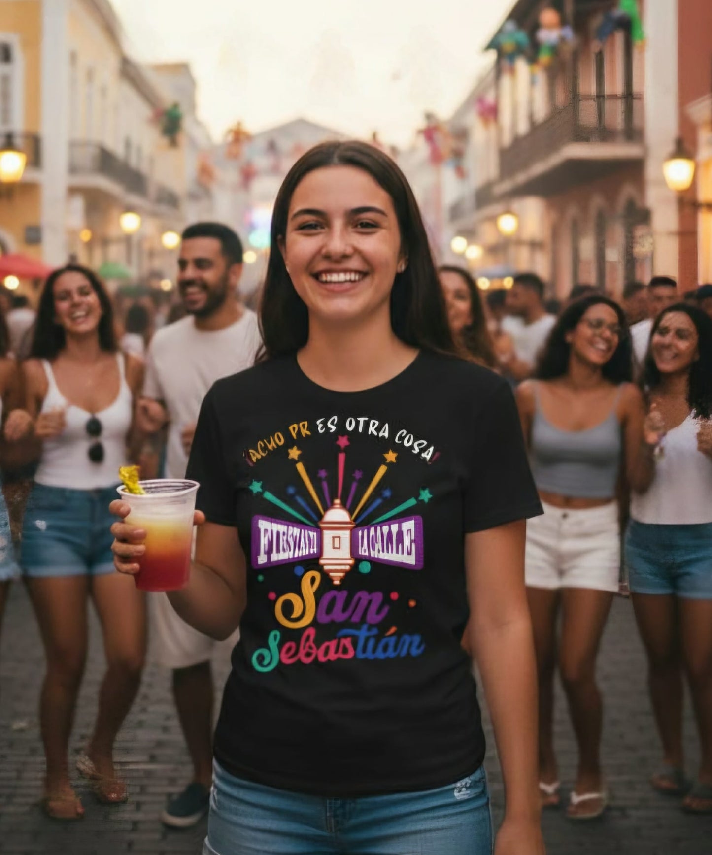Camiseta Unisex ACHO PR Es Otra Cosa SANSE 2026 Puerto Rico PR Shirts Fiestas de la Calle San Sebastián - Negra | 4everBoricua