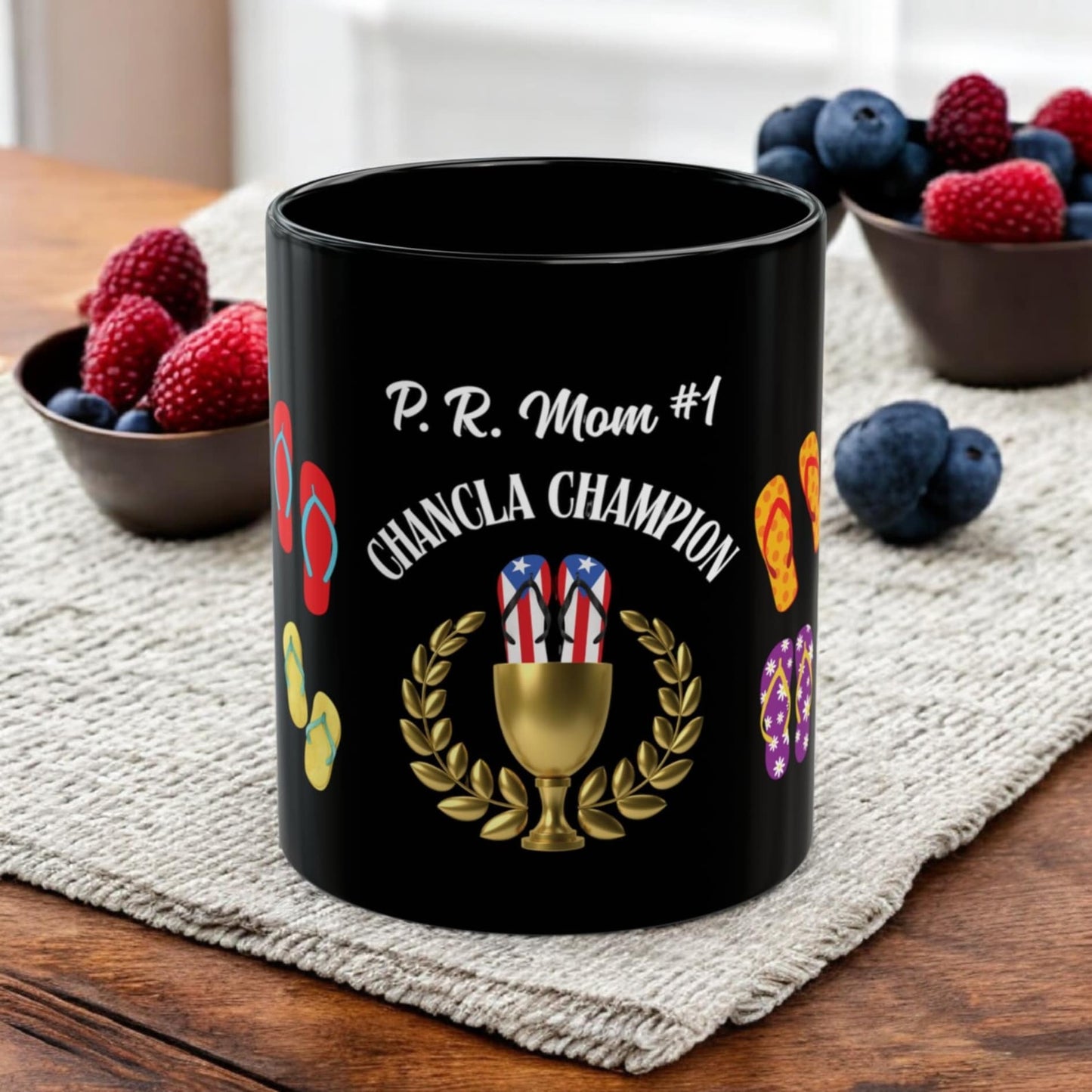 P.R. Mom #1 Chancla Champion Funny Mug | Tazas Mamá | Regalos Días de las Madres