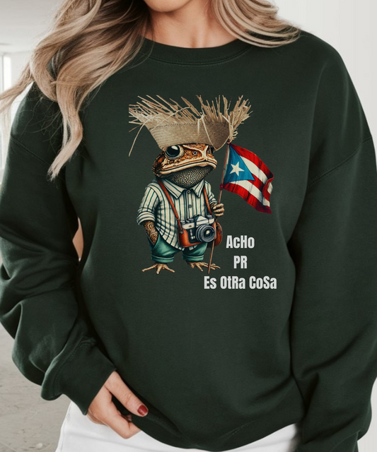 acho pr es otra cosa puerto rico sapo concho sweatshirt crewneck unisex forest green free shipping