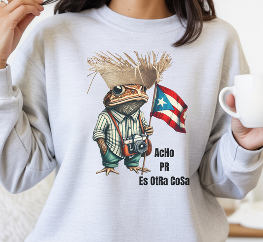 acho pr es otra cosa unisex sweatshirt blanco ash sapo concho pava bandera boricua