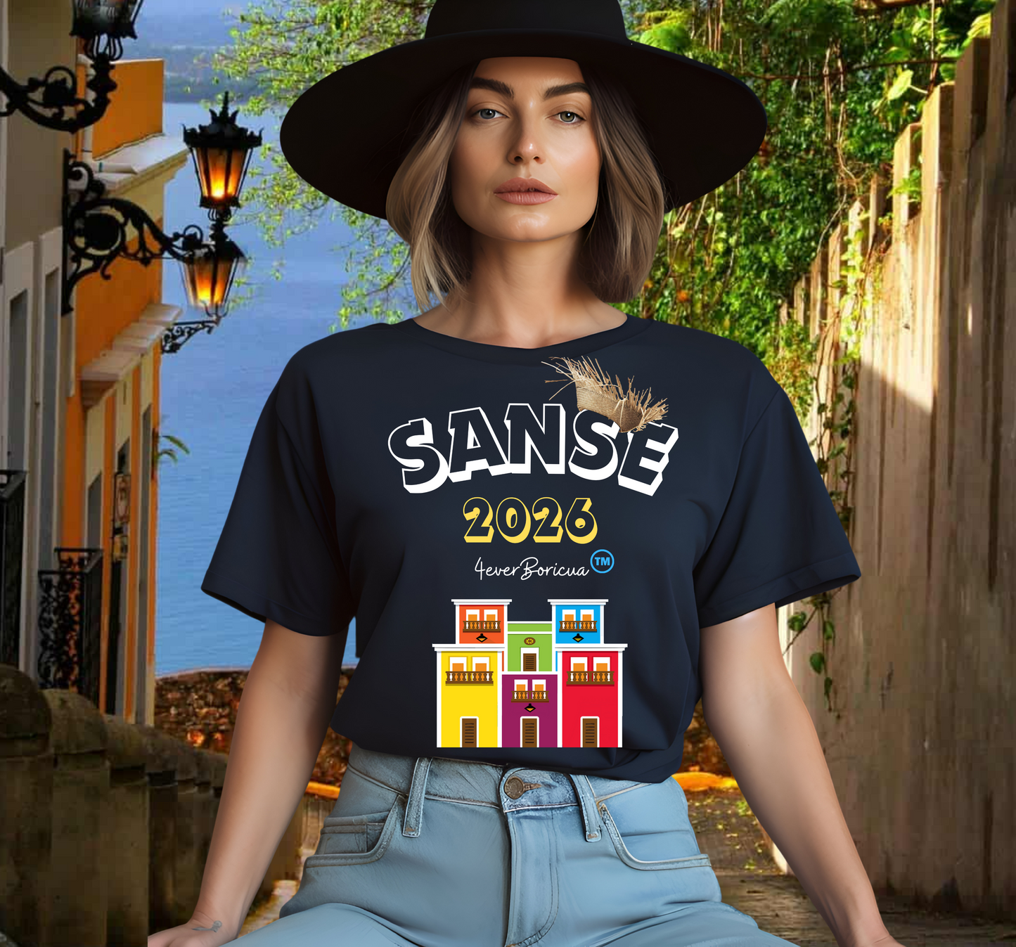 SANSE 2026 Fiestas de la Sanse Camisetas PR Puerto Rico Shirts Unisex Diseño Exclusivo 4everBoricua |Blanco