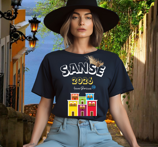 SANSE 2026 Fiestas de la Sanse Camisetas PR Puerto Rico Shirts Unisex Diseño Exclusivo 4everBoricua |Blanco